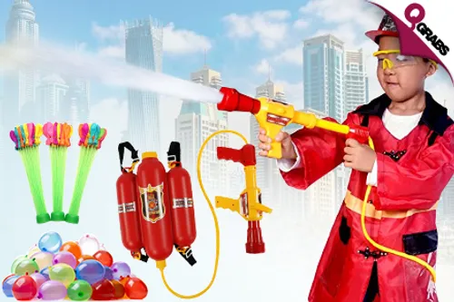 From QR35 Beat the Heat with Magic Water Balloons And Fire Fighter Water Guns for Kids! (Up to QR85 Value)
